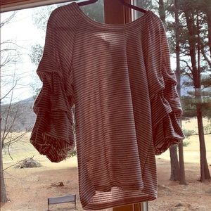 Striped off the shoulder top